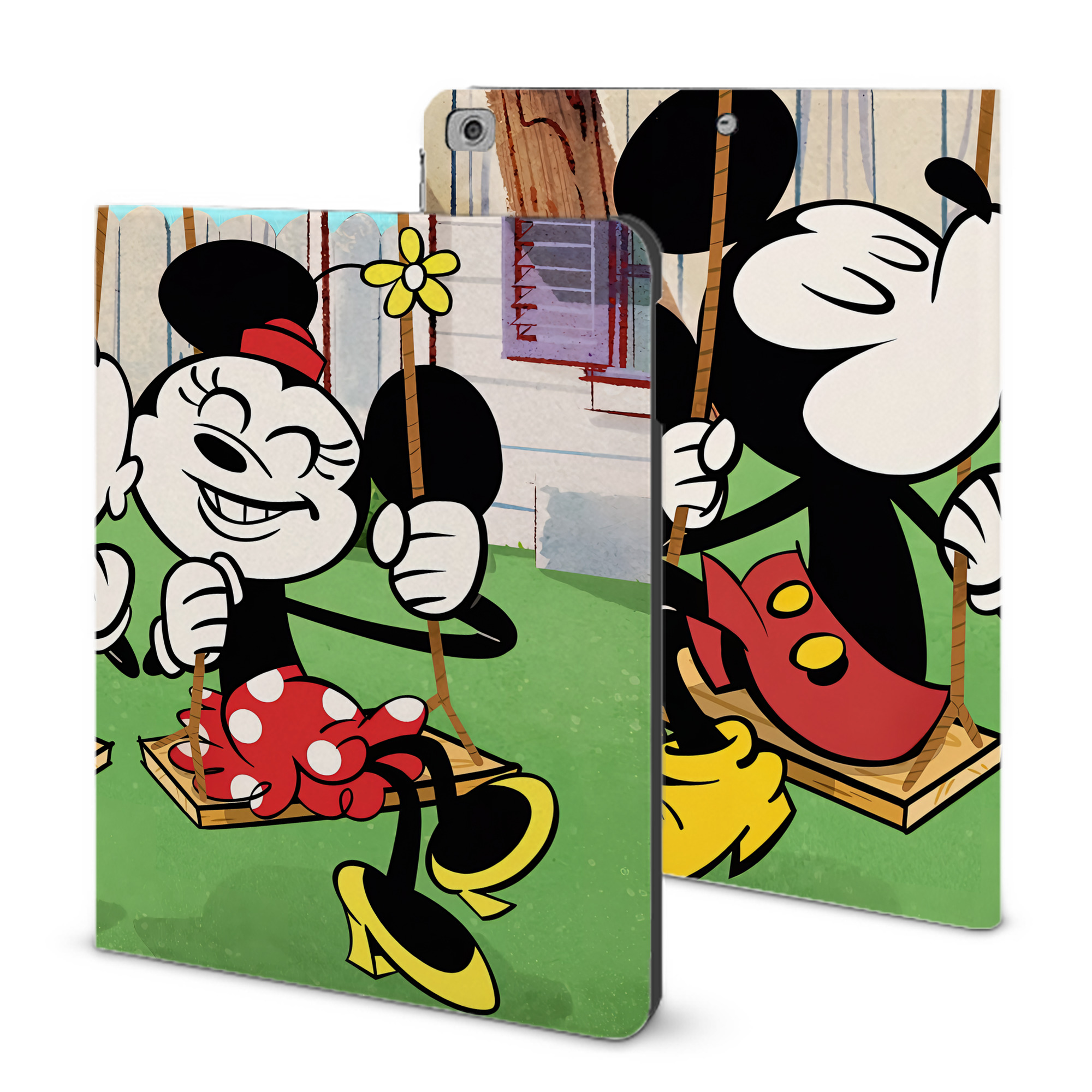 （画像用） ミッキーマウス Mickey Mouse IPad ケース ブック型 PUレザー TPU 耐衝撃 軽量 薄型 ペン収納なし 全面保護 IPad 各モデル対応